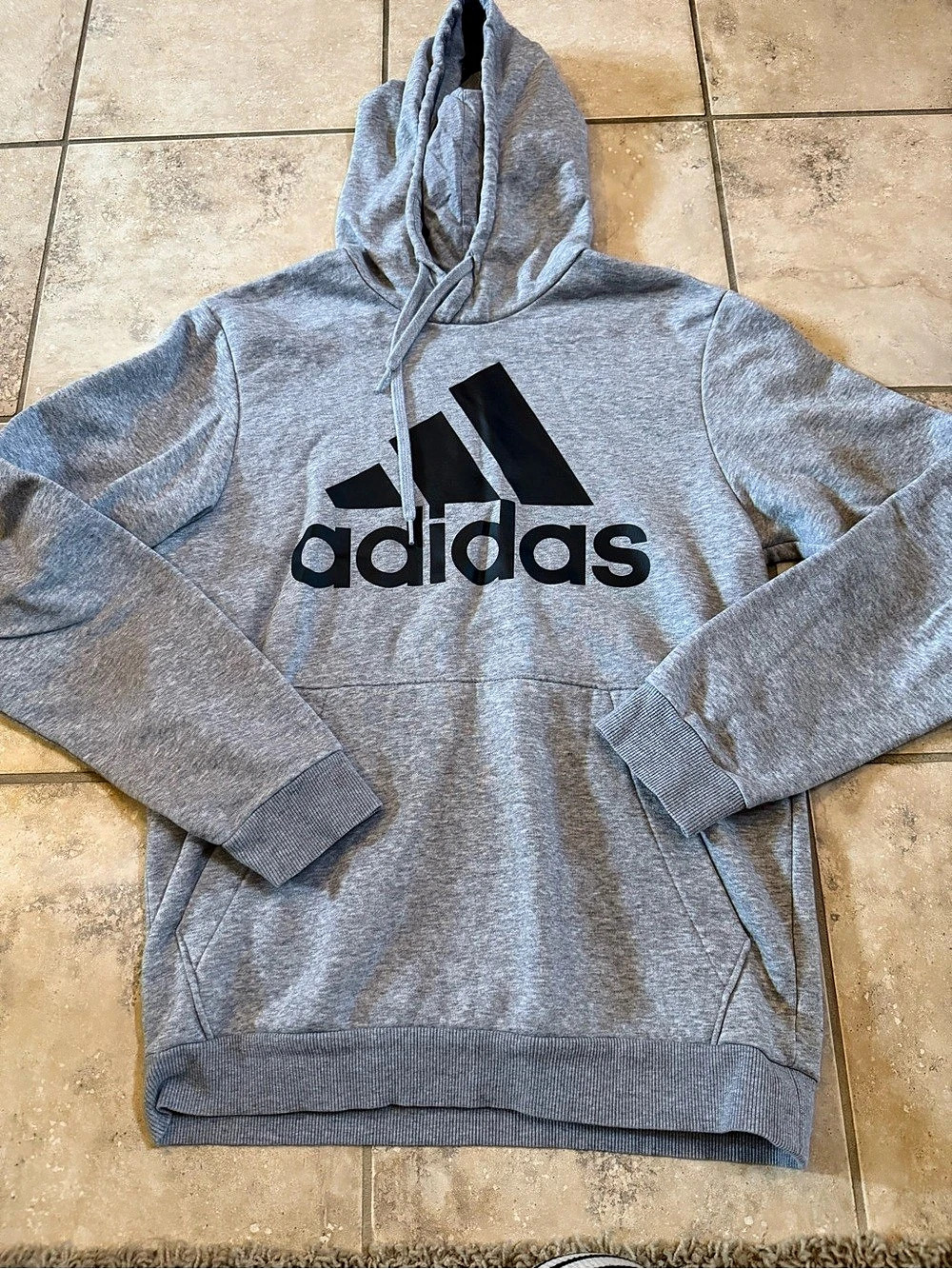 adidas Essentials Big Logo Fleece Hoodie Gray